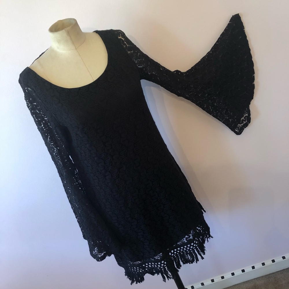 COPY - Black crochet knit dress